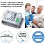 Modernes Blutdruckmessgerät mit ergonomischem Display und komfortabler Anwendung.