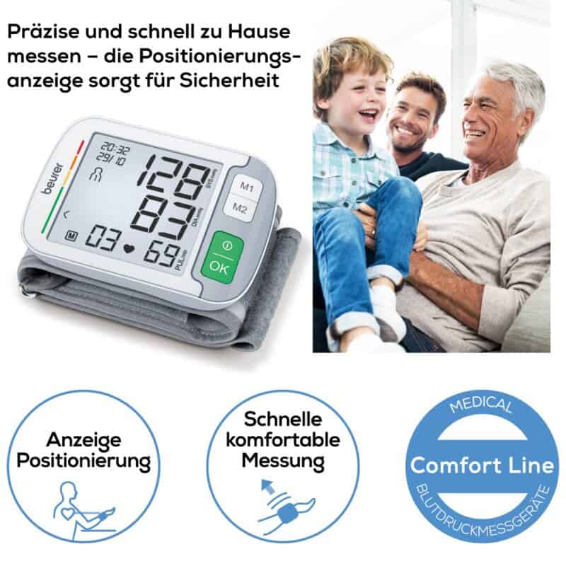 Modernes Blutdruckmessgerät mit ergonomischem Display und komfortabler Anwendung.