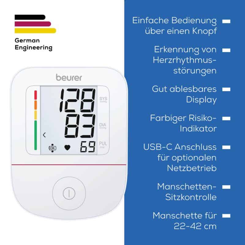 Automatisches Blutdruckmessgerät mit großem Display.