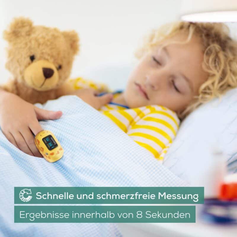 Kinderkrankheit messen, schnelle Ergebnisse, schmerzfrei, 8 Sekunden.