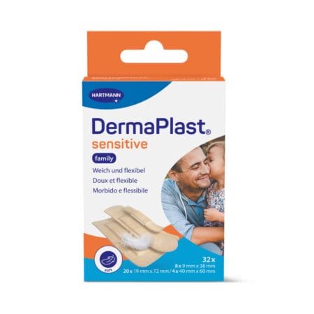 Hautfreundliches Verbandset für empfindliche Haut, flexible und weiche Textur.