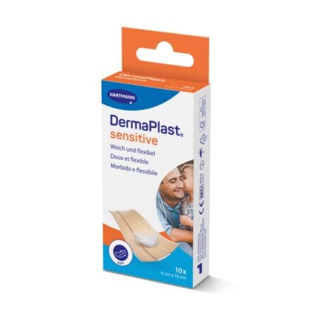 Hautverträgliches, flexibles Wundpflaster gegen Schmerzen, hypoallergen, für empfindliche Haut.